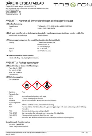 Säkerhetsblad